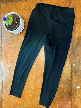 Plus Size Black High Rise Leggings Stretch Athletic Yoga Pants